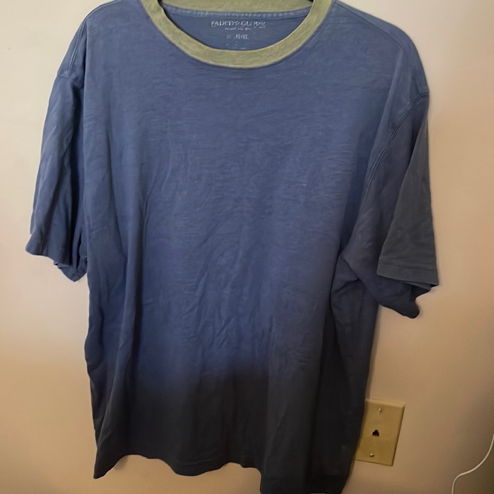 BLUE GREEN FADED GLORY MENS TOP XL